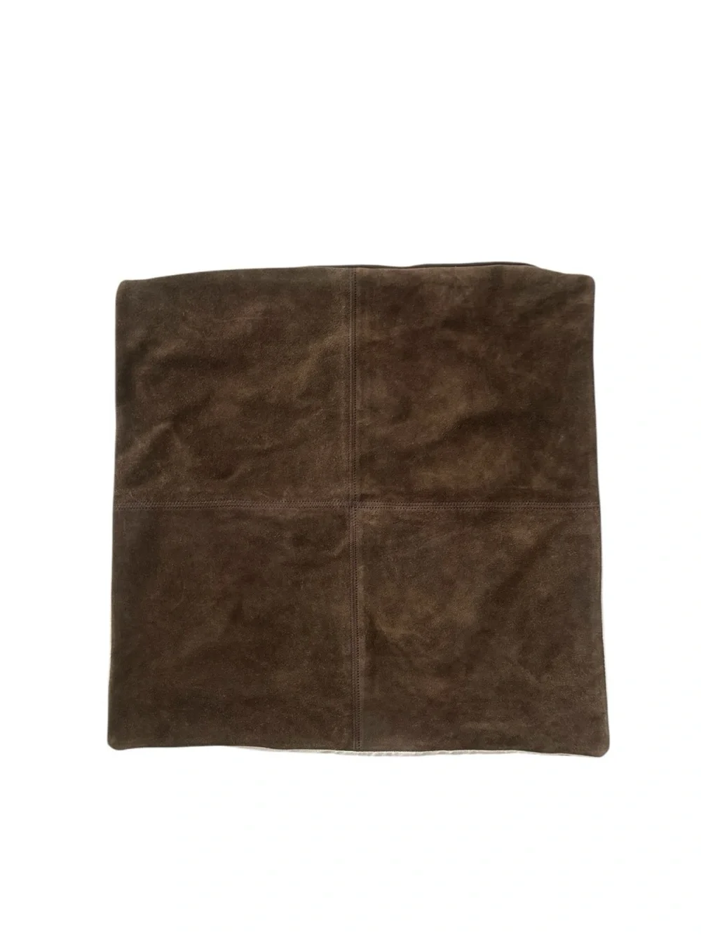 Quince Pieced Dark Brown Suede & Linen Pillow Cover 20x20